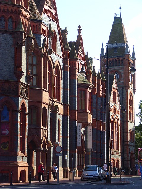 Reading Town Hall, a red-brick Gothic building with a clock tower